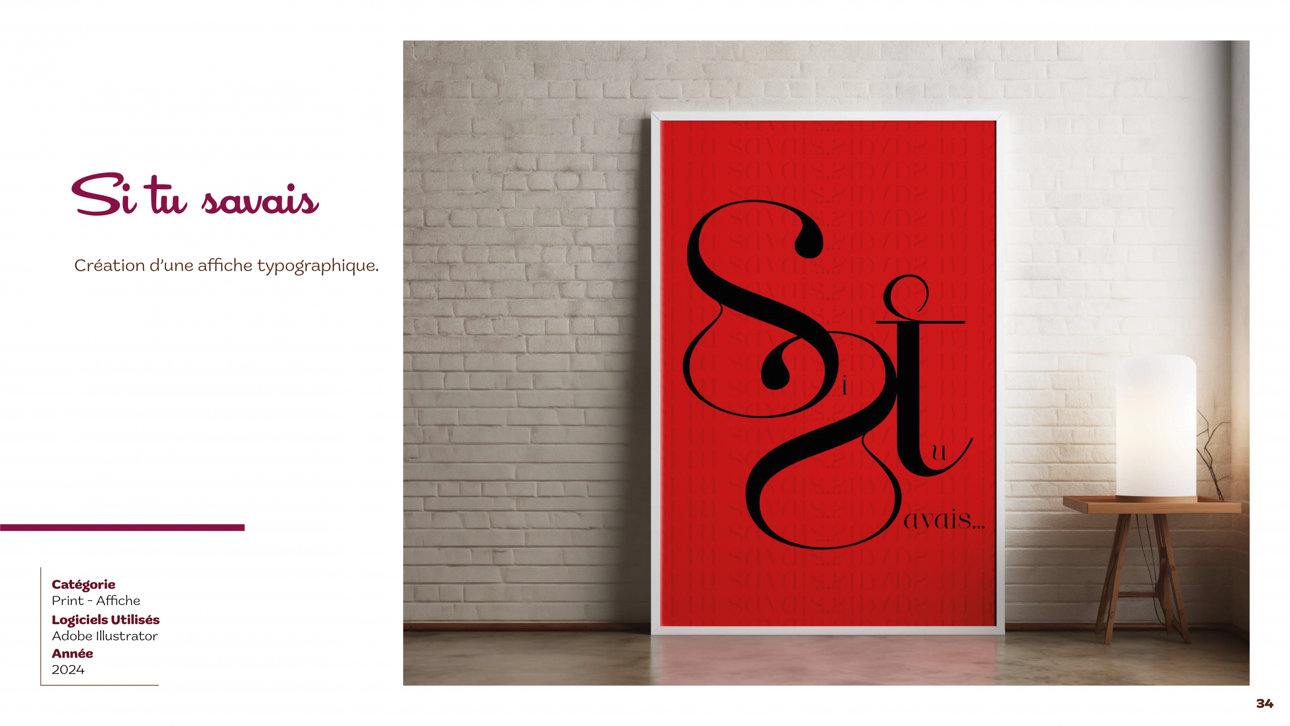 Affiche typographique rouge