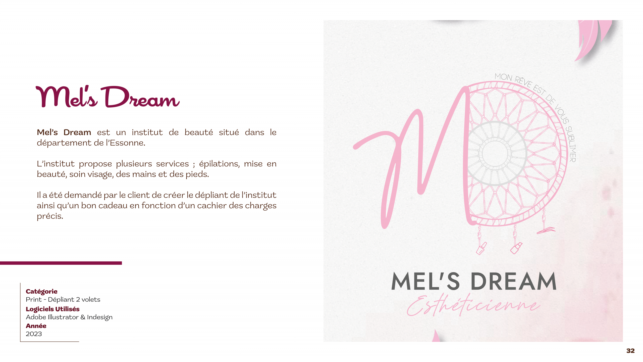 Esthéticienne flyers rose