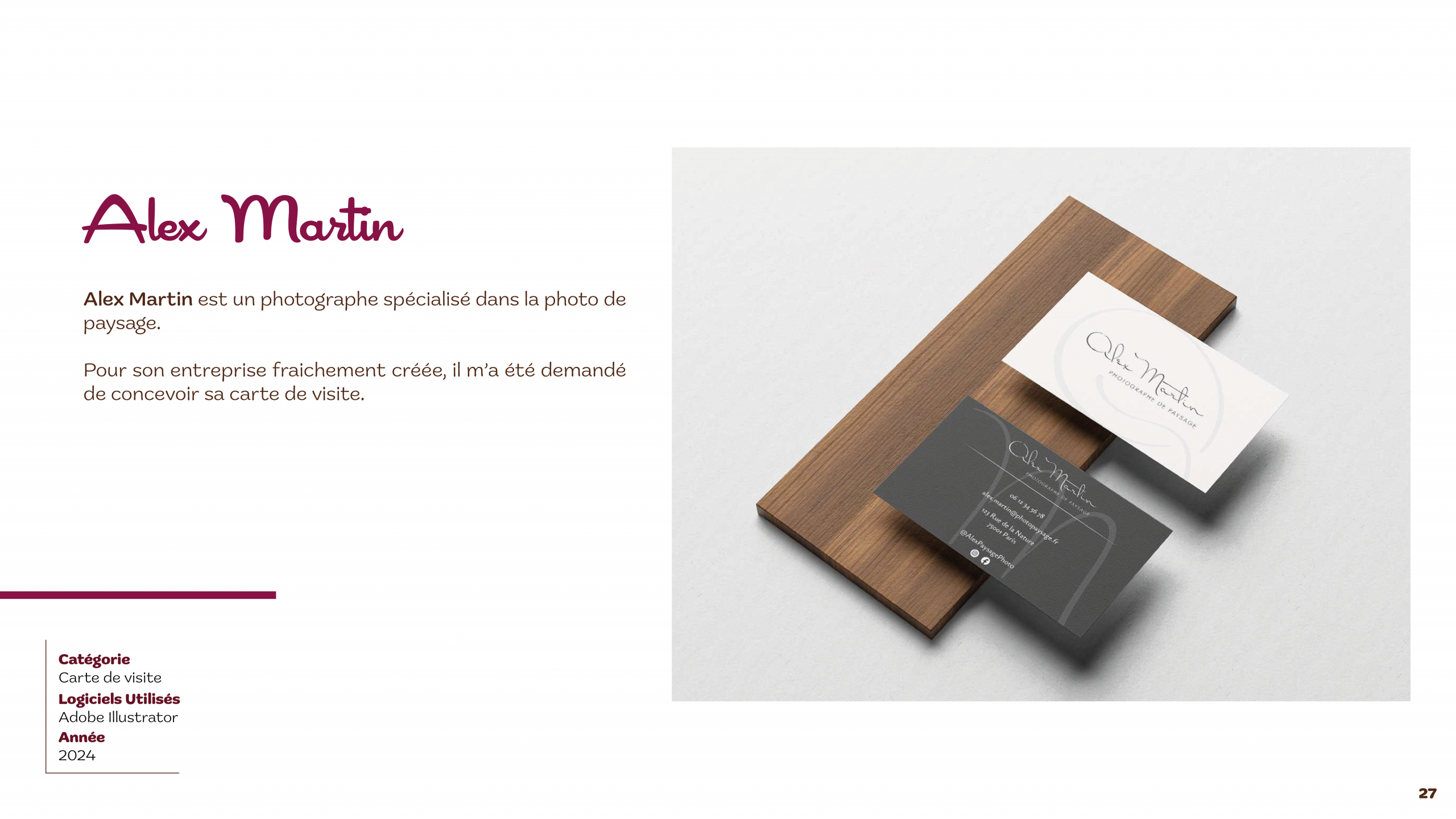 Carte de Visite photographe mockup