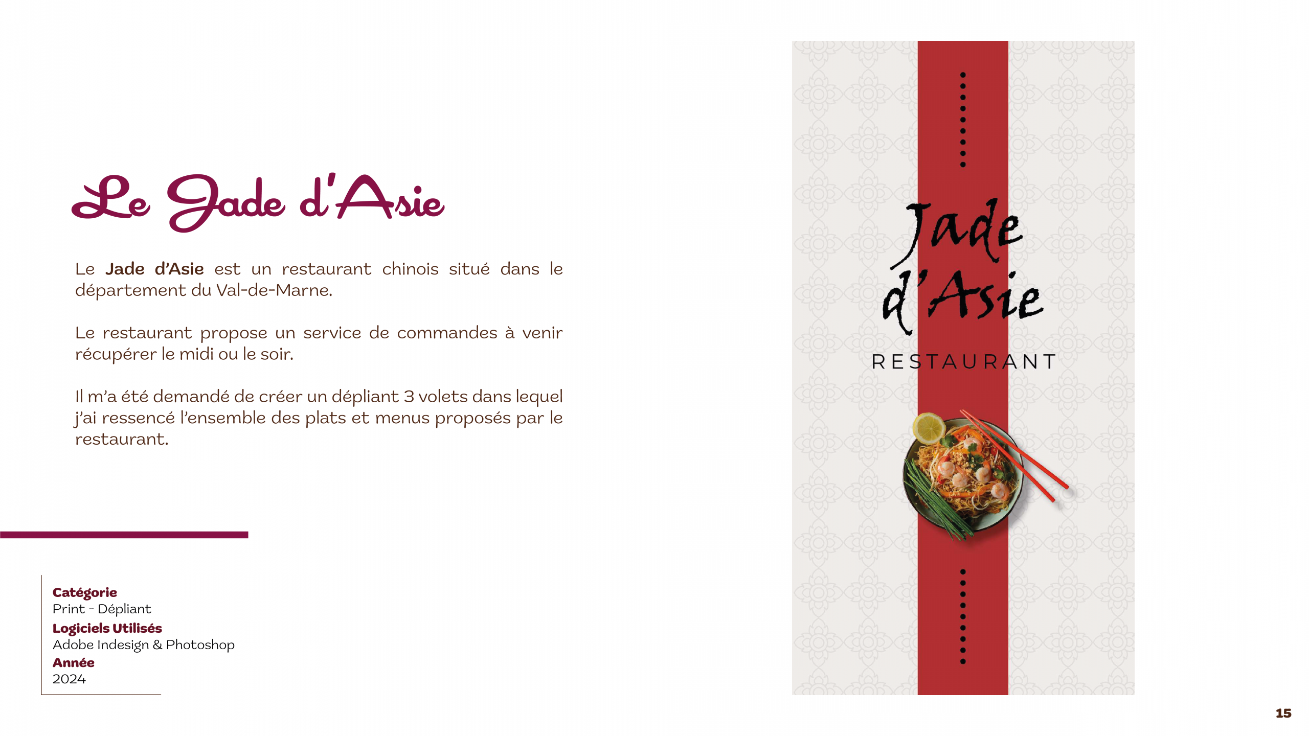 Menu dépliant restaurant asiatique rouge