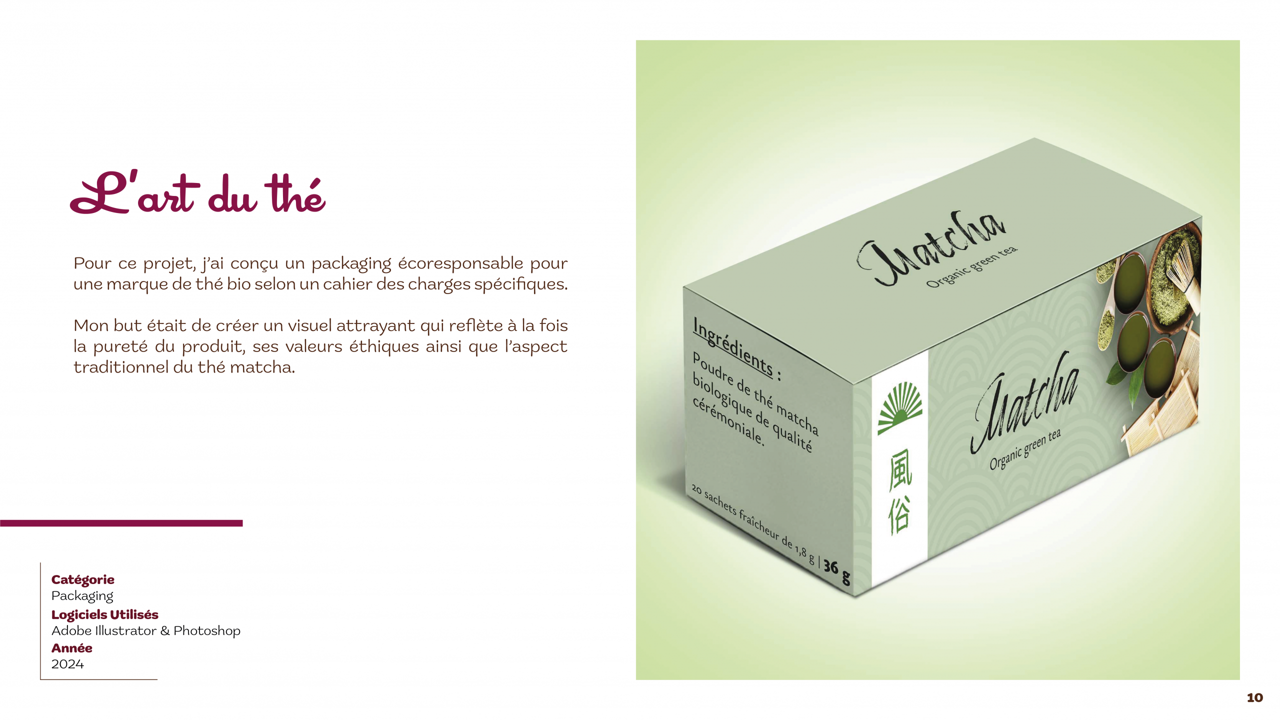 Packaging boite de thé matcha