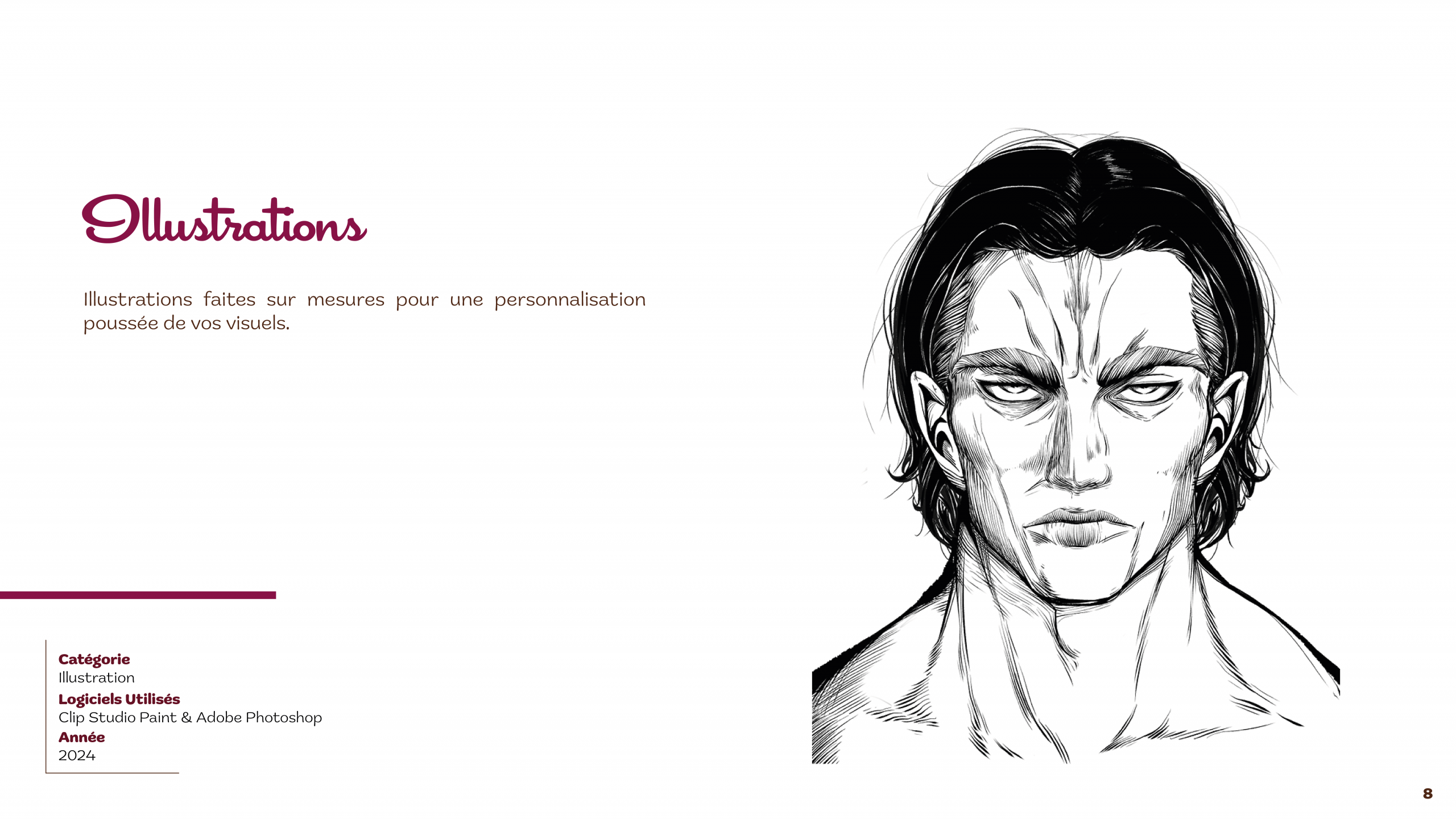 Illustration manga Homme de face pas content